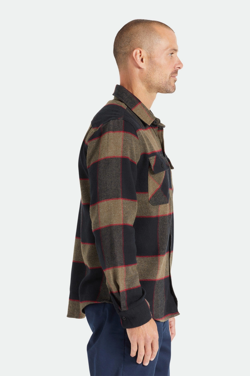 High-Quality Craftsmanship Business Meeting Bowery L/S Flannel - Heather Grey/Charcoal