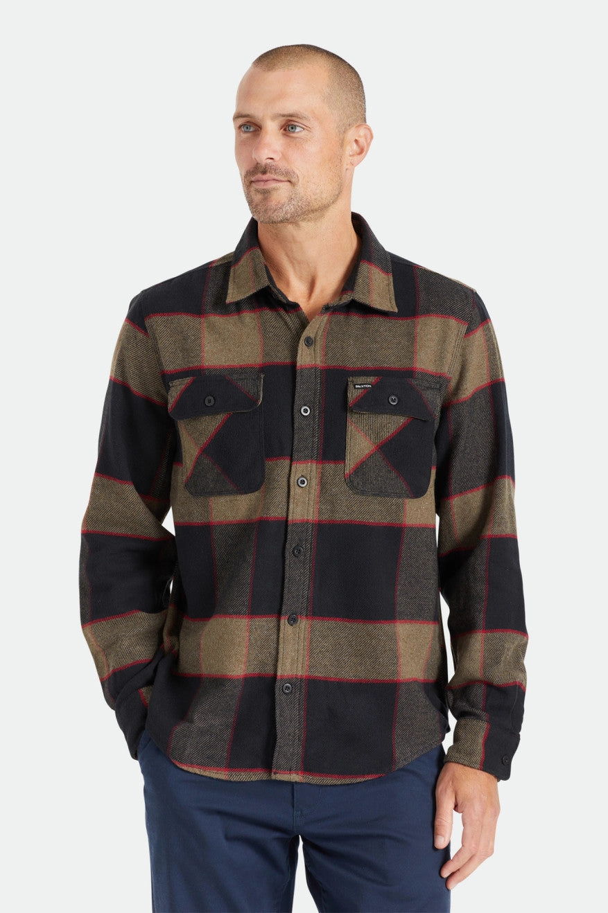 Trend-Driven Plus Size Bowery L/S Flannel - Heather Grey/Charcoal