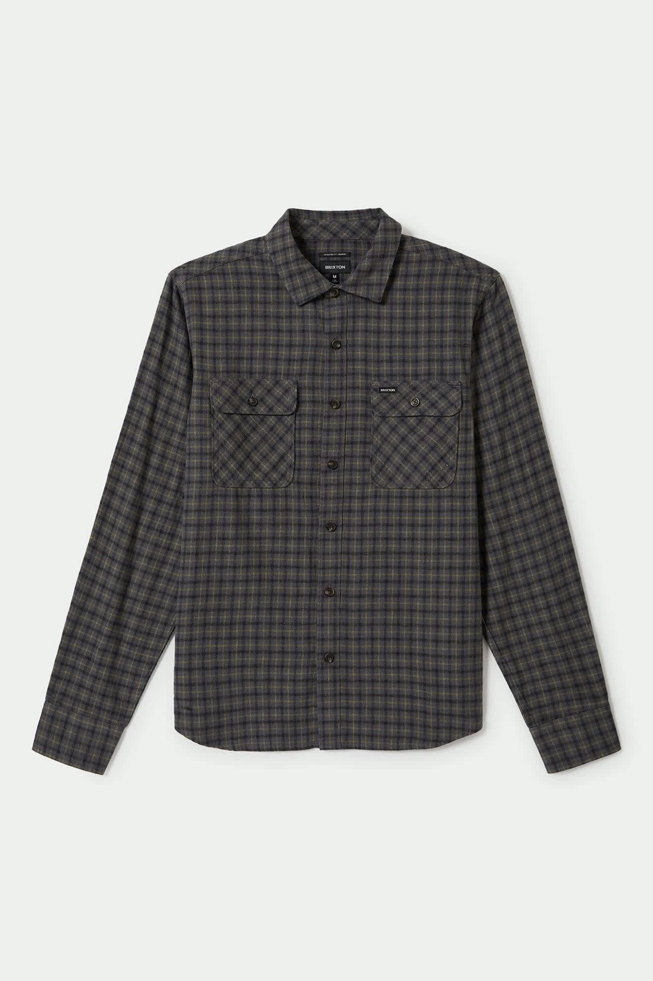 Slim Silhouette All Day Comfort Tech Bowery Lightweight Ultra Soft L/S Flannel - Charcoal/Ray Flower/Black