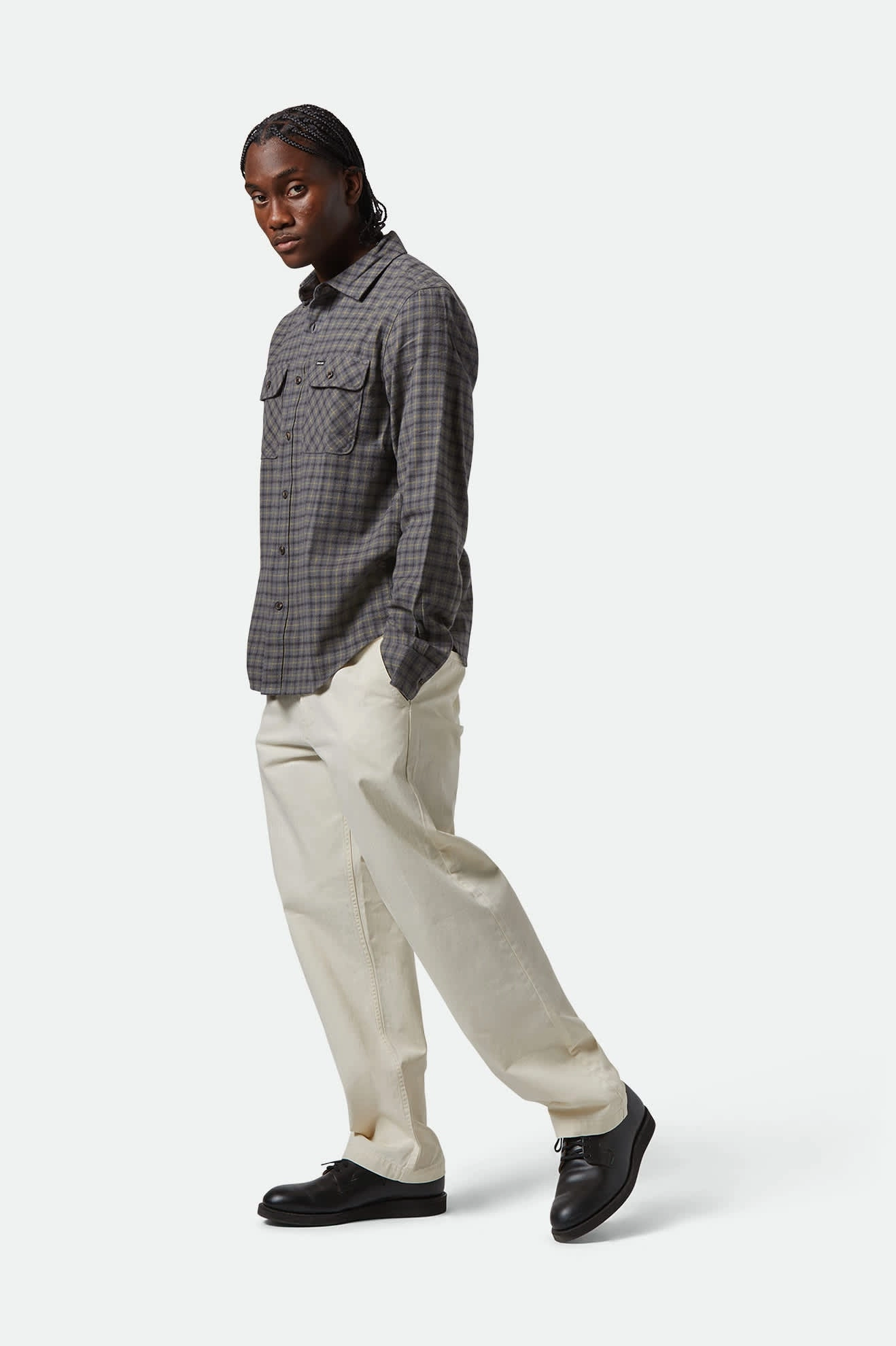 Tailored Style Bowery Lightweight Ultra Soft L/S Flannel - Charcoal/Ray Flower/Black