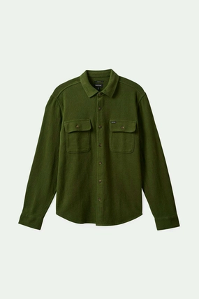 Bowery Textured Loop Twill L/S Overshirt - Cypress Green Wrinkle Resistant Material Chic Design