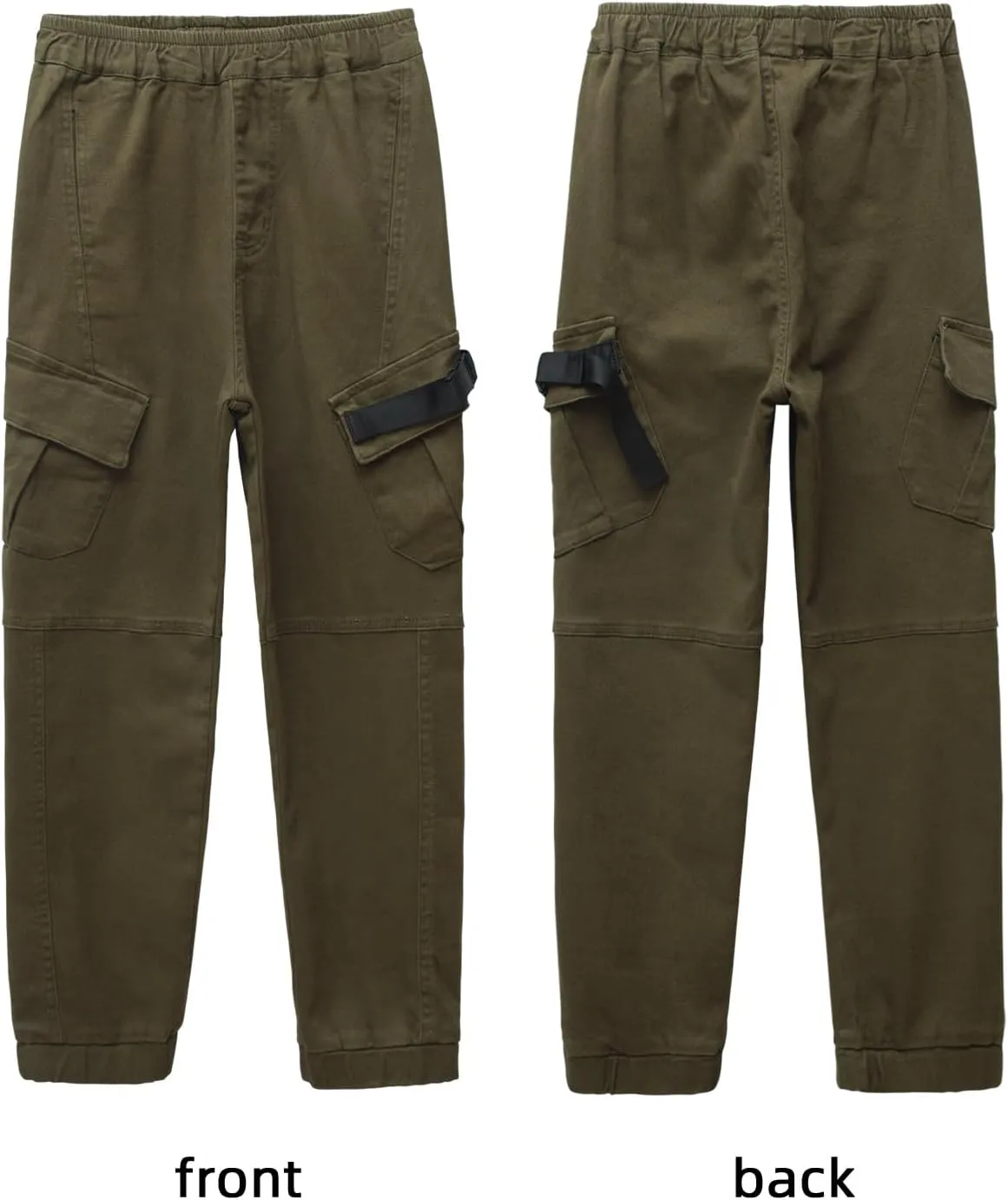 Boys Cargo Pants Cotton Casual Pants Elastic Waist Hiking School Uniform Sweatpants Joggers
