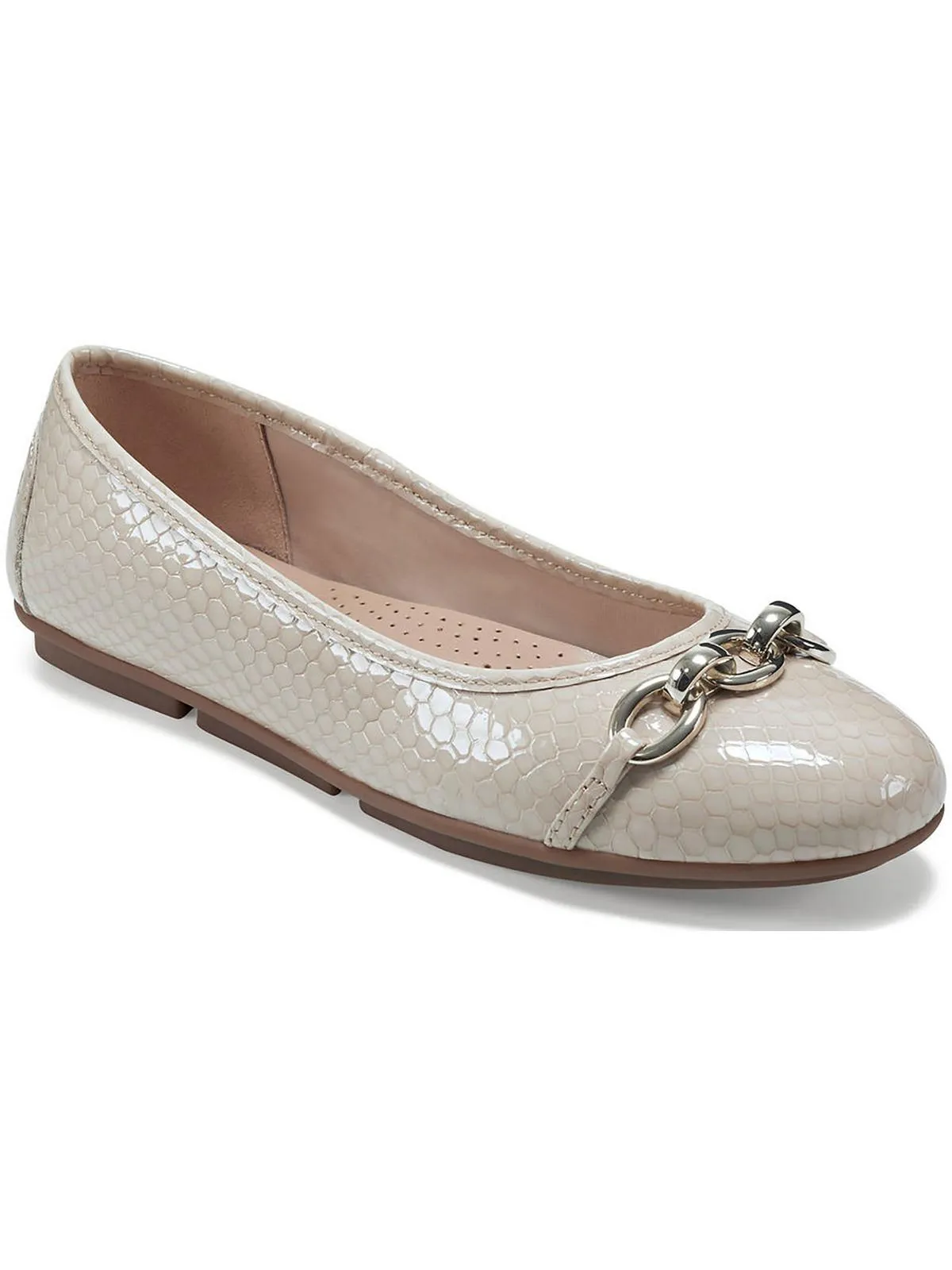 Brandi Womens Leather Chain Loafers Ground Hug