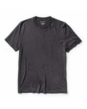 Layered Hem Detail Recycled Polyester The Cotton Hemp Tee in Charcoal