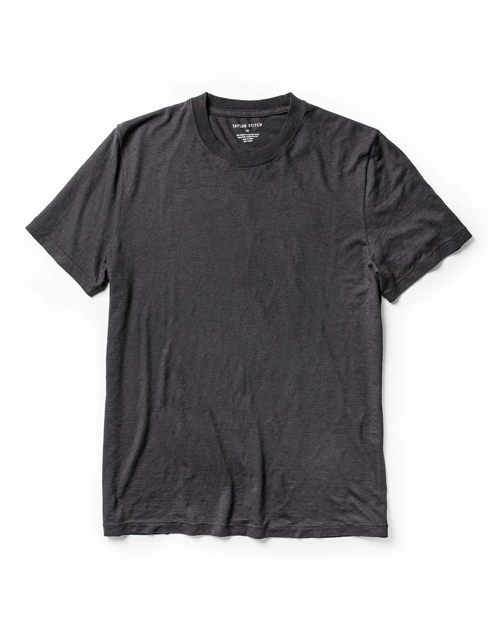Layered Hem Detail Recycled Polyester The Cotton Hemp Tee in Charcoal