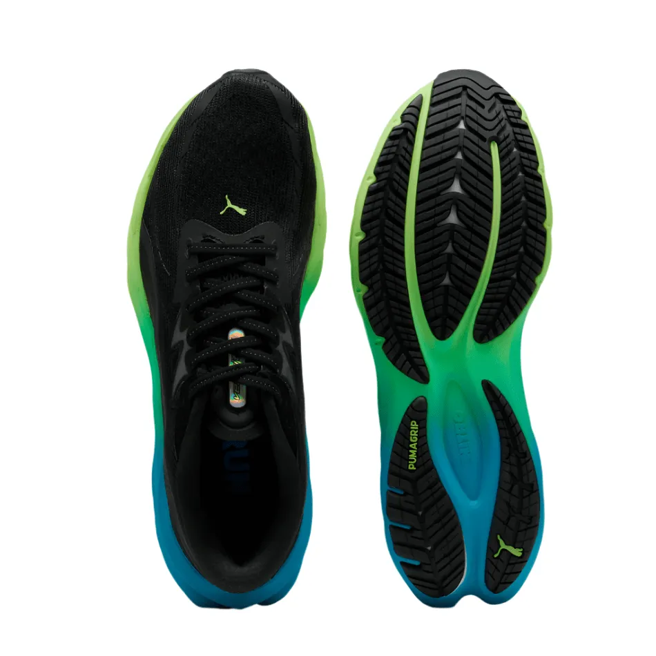 PUMA Men's Velocity NITRO 4 Running Shoes in PUMA Black/Speed Blue AW25 Flexible Upper Material