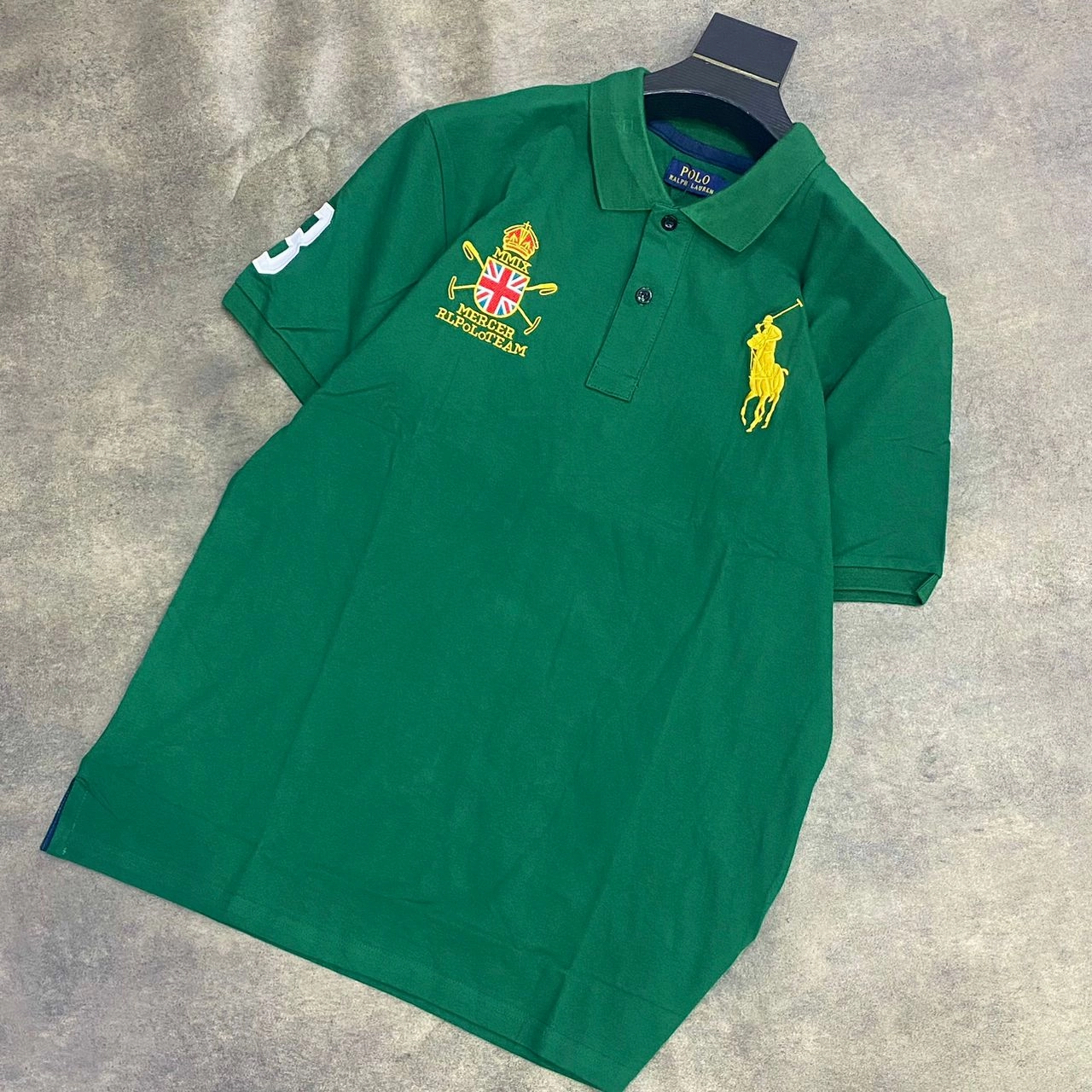 Casual Style Polo Ralph Lauren Green Cross Mallet Polo