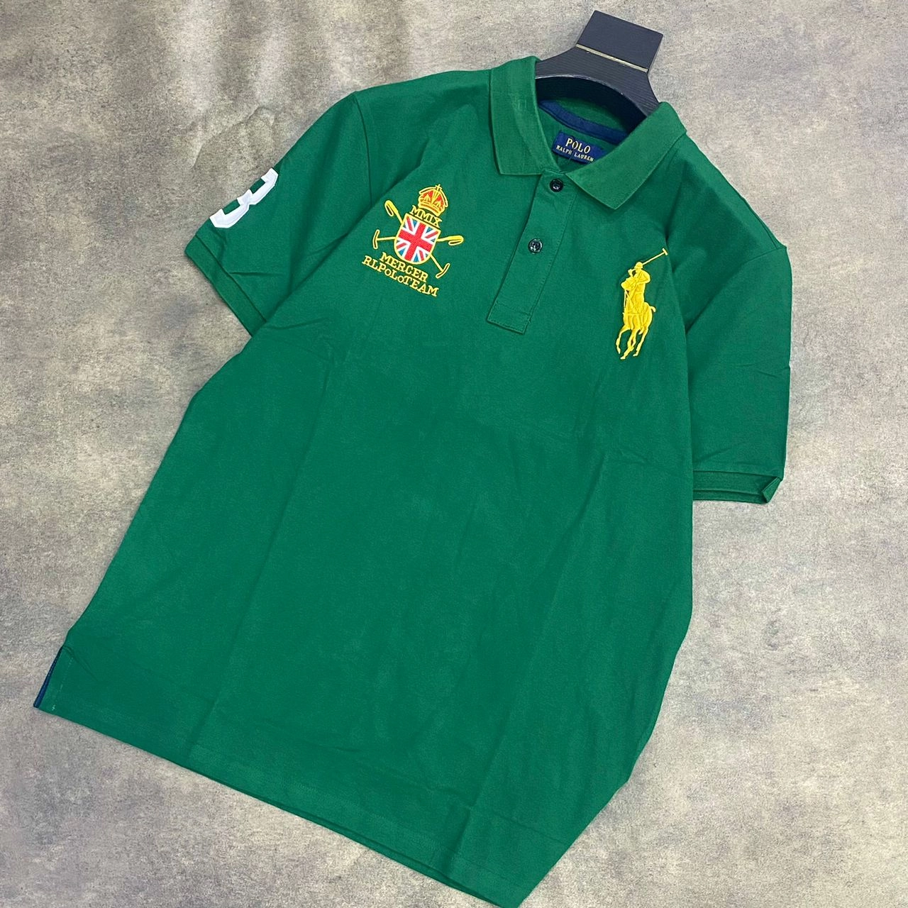 Elegant Detail monochromatic Polo Ralph Lauren Green Cross Mallet Polo