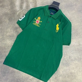 Casual Style Polo Ralph Lauren Green Cross Mallet Polo