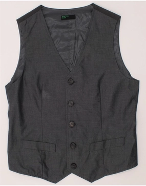 home - party Comfy Layer BENETTON Boys Waistcoat 11-12 Years 2XL Grey Cotton