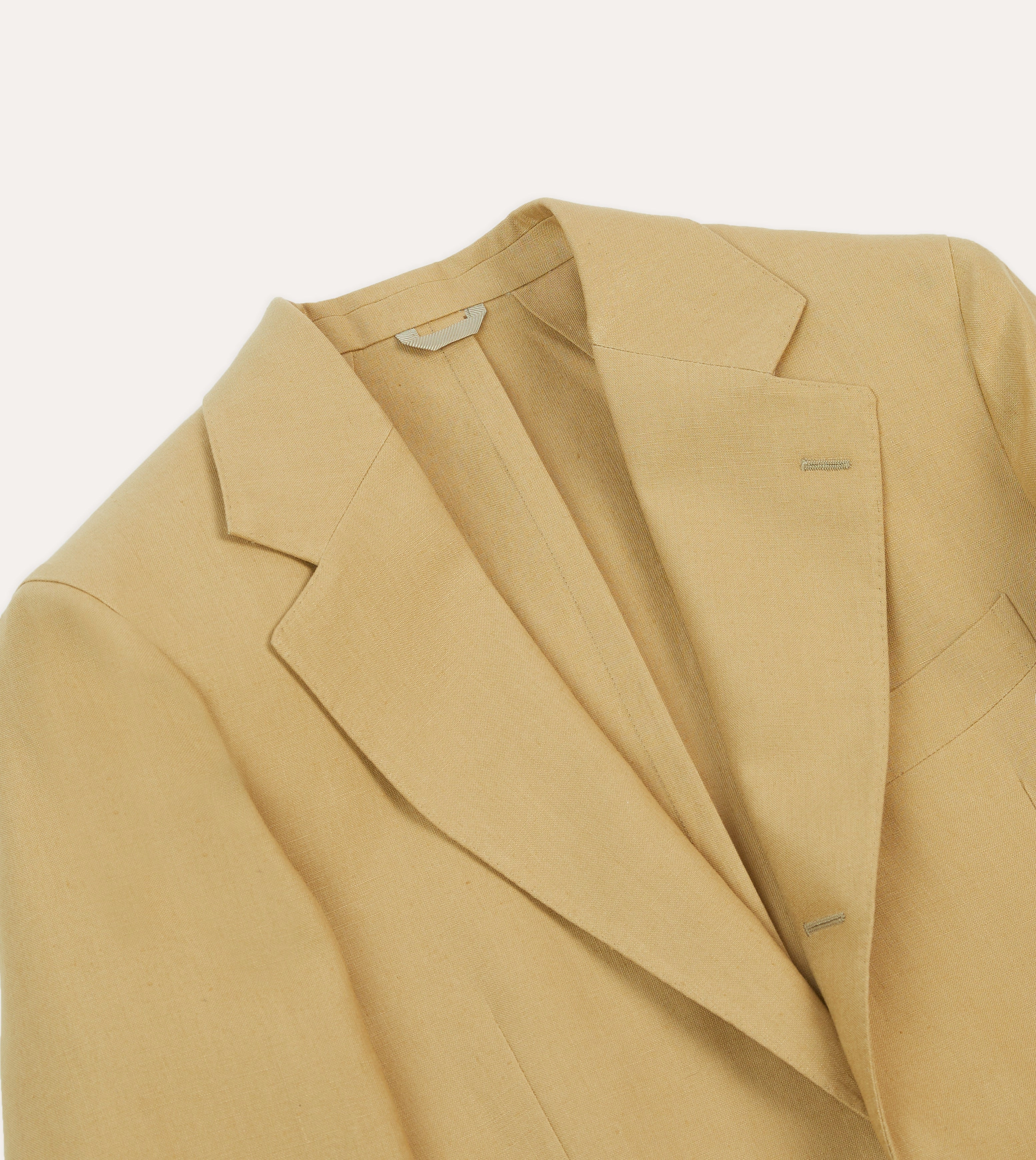 Polished Layering Sand Irish Linen Tailored Jacket
