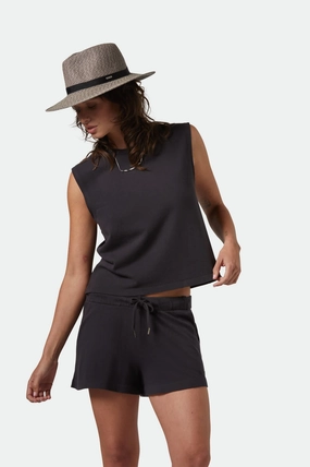 Carefree Organic Garment Dyed Muscle Tank - Black Urban Smart