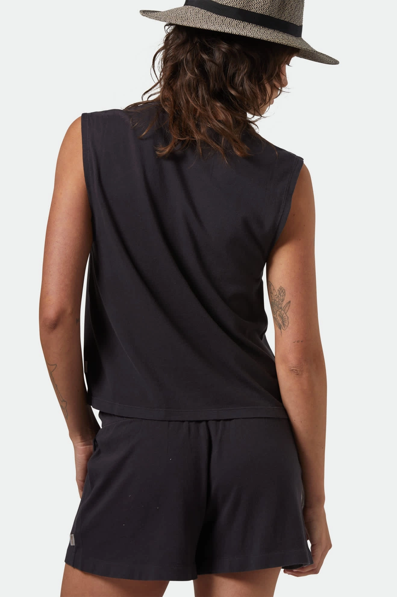 Perfect for Travel Carefree Organic Garment Dyed Muscle Tank - Black