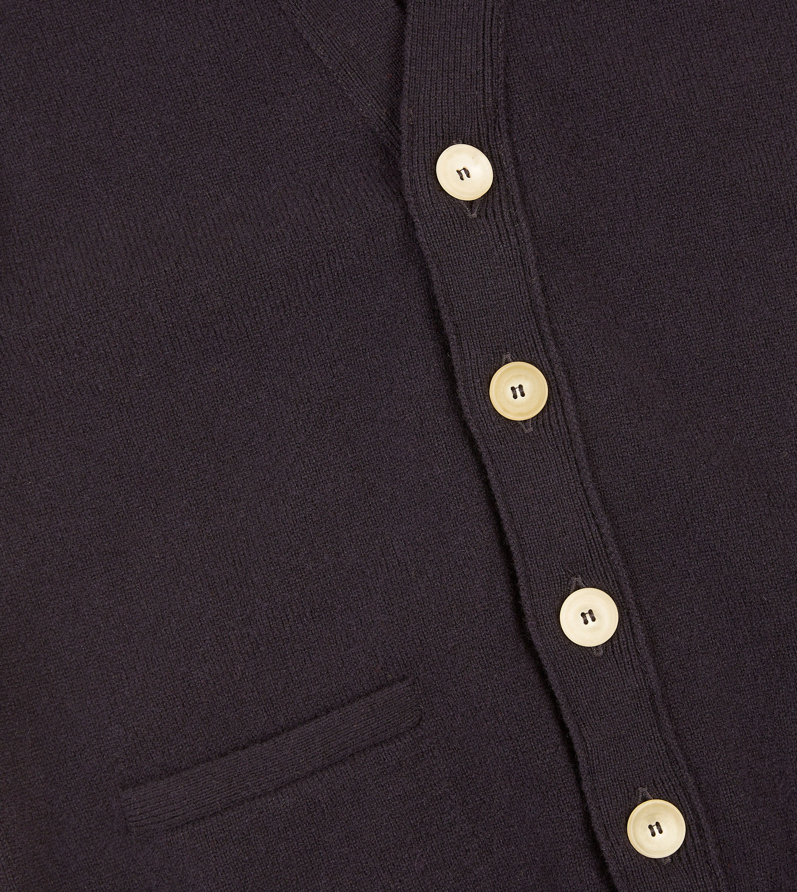 Navy Lambswool Sleeveless Cardigan Modern Casual Look