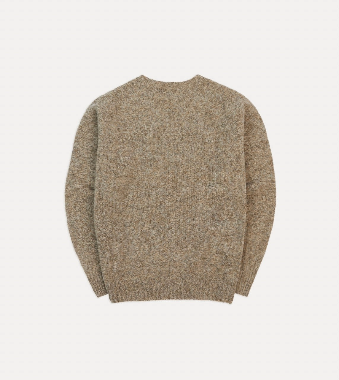 Ventilated Mesh Panels Camel Brushed Shetland Crew Neck Jumper