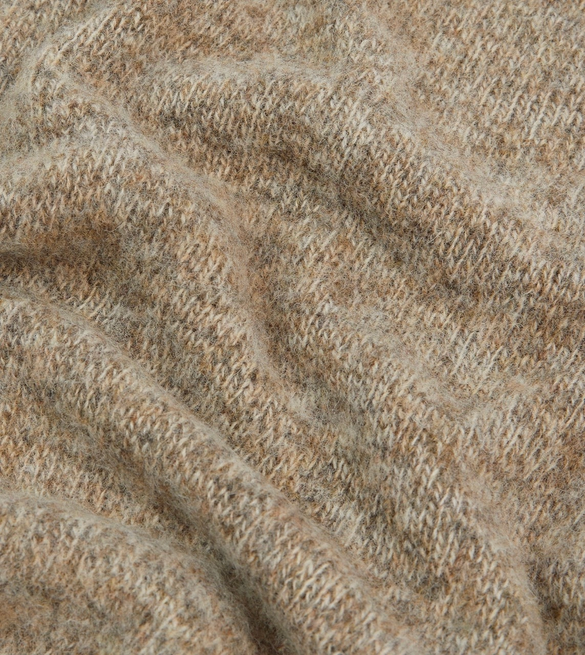 Machine washable SoftTouch Finish Camel Brushed Shetland Crew Neck Jumper