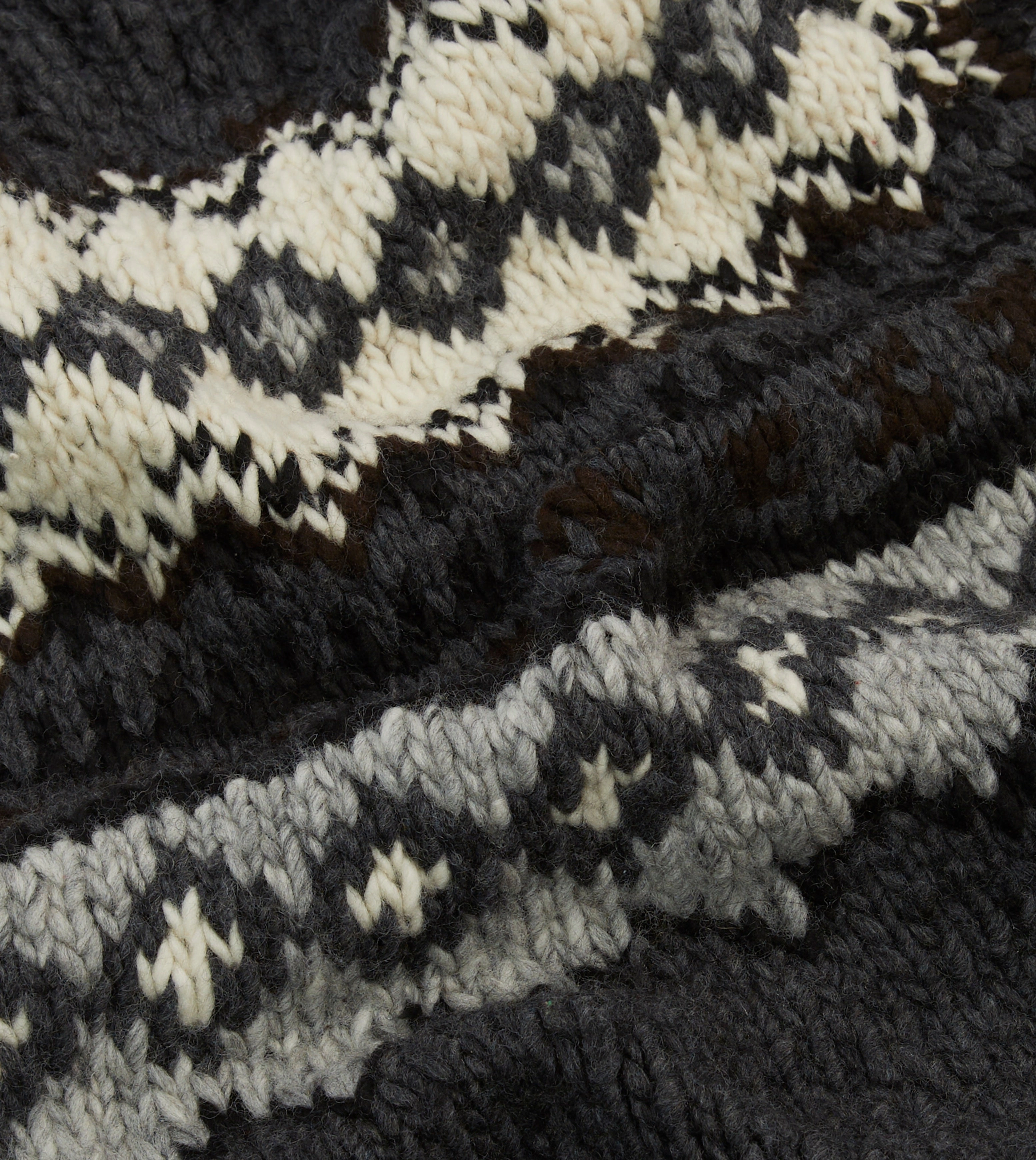 Chamula Grey Fairisle Merino Jumper Thermo Regulating Fibers Double Layered