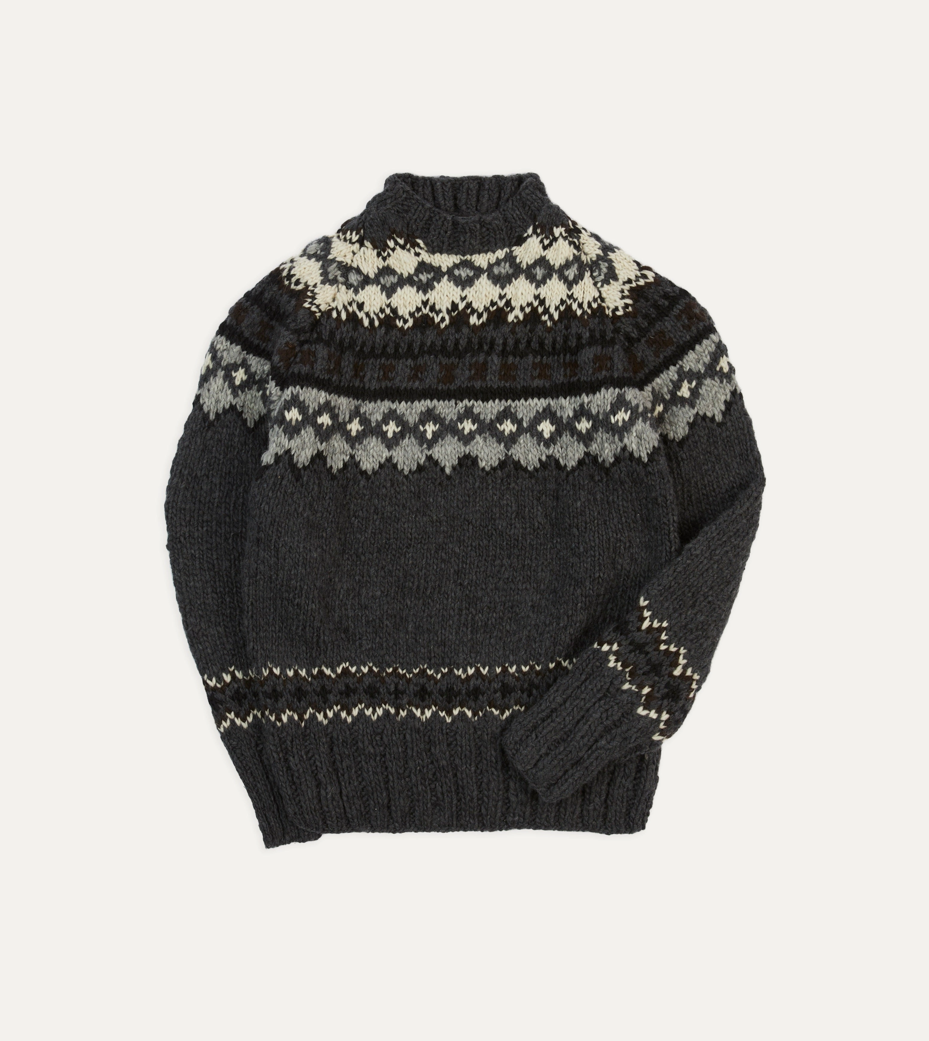 Chamula Grey Fairisle Merino Jumper ShrinkageResistant Weave