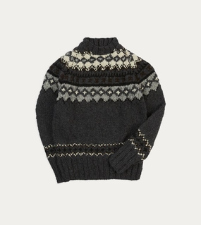 Chamula Grey Fairisle Merino Jumper ShrinkageResistant Weave