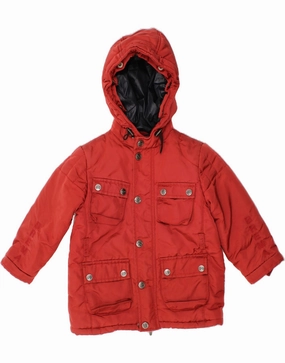 BREMA Boys Hooded Utility Jacket 2-3 Years Red Polyamide Indoor Use Hardware