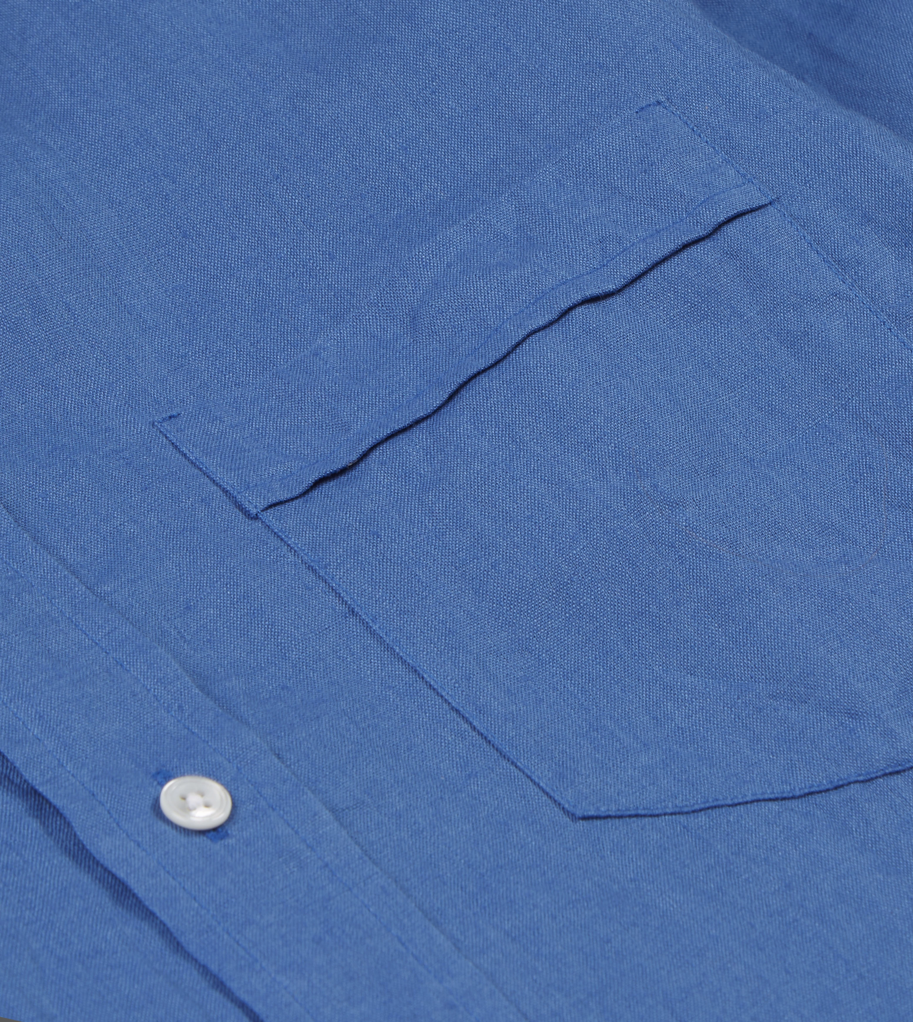 Comfortable Fabric Bright Navy Linen Spread Collar