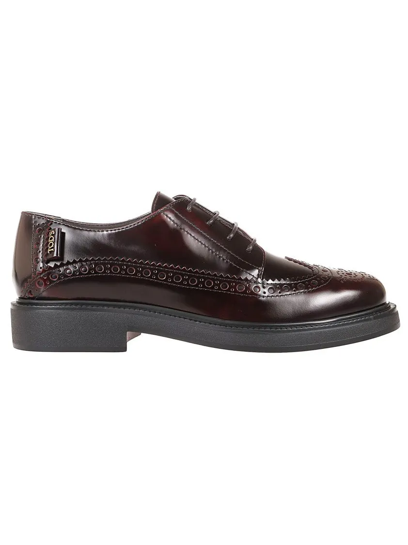 Weekend Fair Stylish Slip-on Shoes Brogue Leather Lace-Up Shoes With Polished Finish