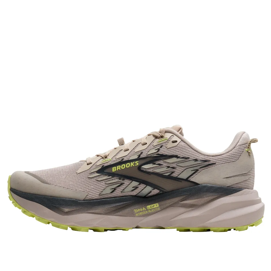 smooth - surface running shoes Brooks Men's Cascadia 19 Trail Running Shoes in Chateau/Ebony/Sunny Lime AW25