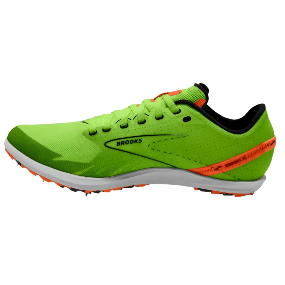 steel - reinforced shoes Brooks Unisex Draft XC Running Shoes Green Gecko/Red Orange/White AW24