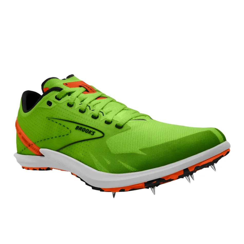 pronation - correcting shoes Heat Dissipation Panels Brooks Unisex Draft XC Running Shoes Green Gecko/Red Orange/White AW24