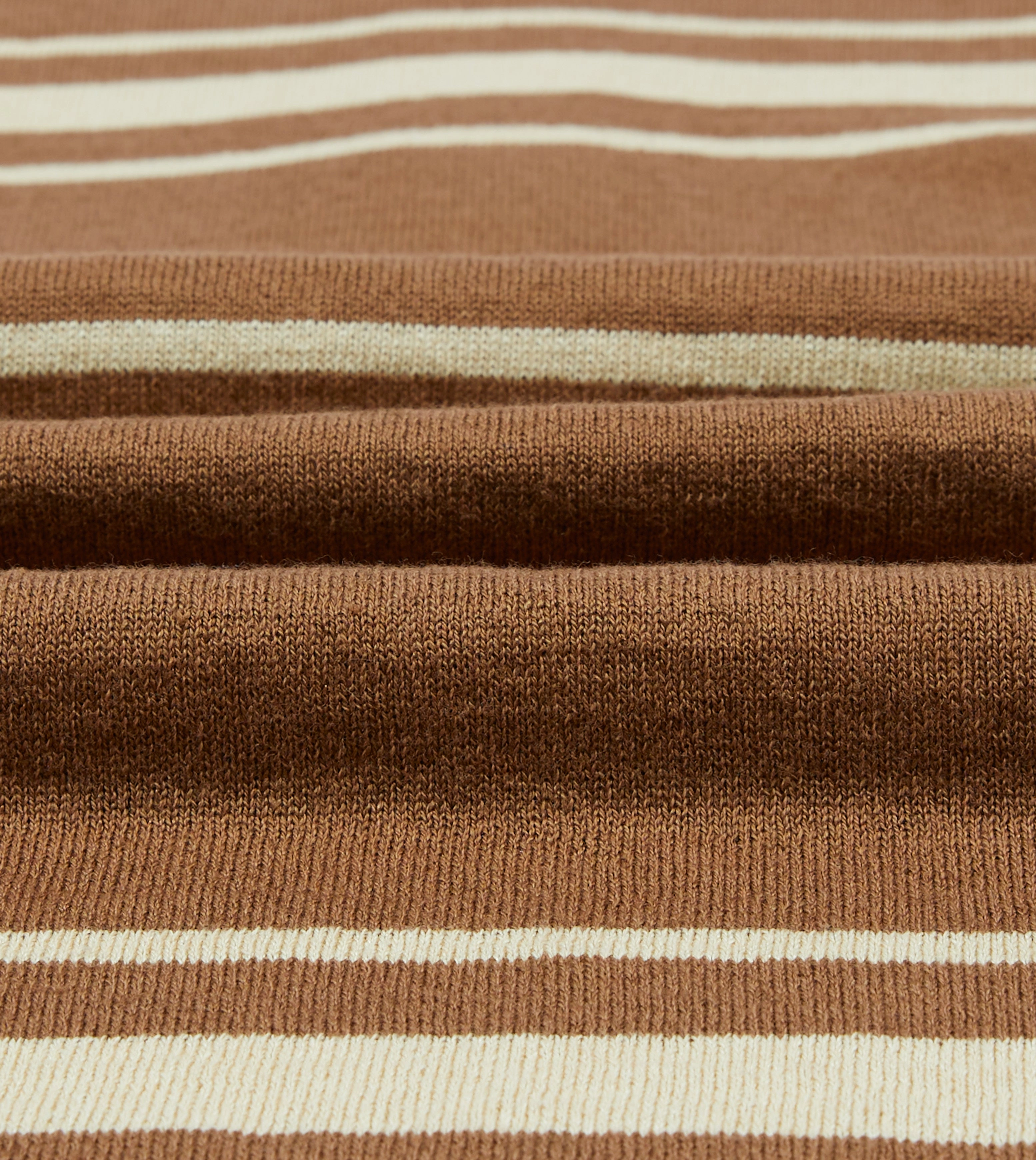 Brown and Ecru Linen Cotton Knitted Rugby Shirt elegant design
