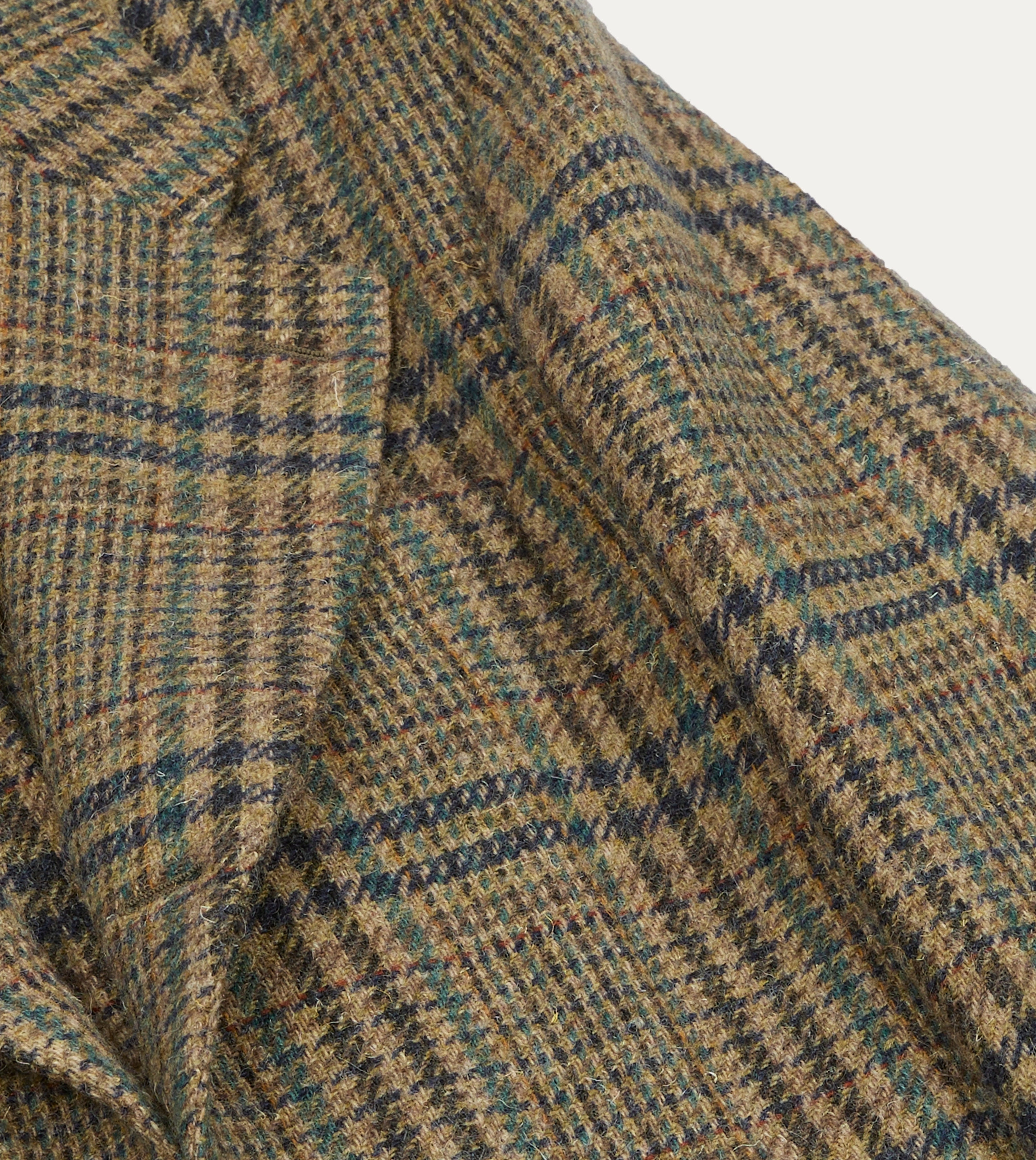 Versatile Comfort Professional Comfort Brown and Teal Prince of Wales Check Tweed Blazer