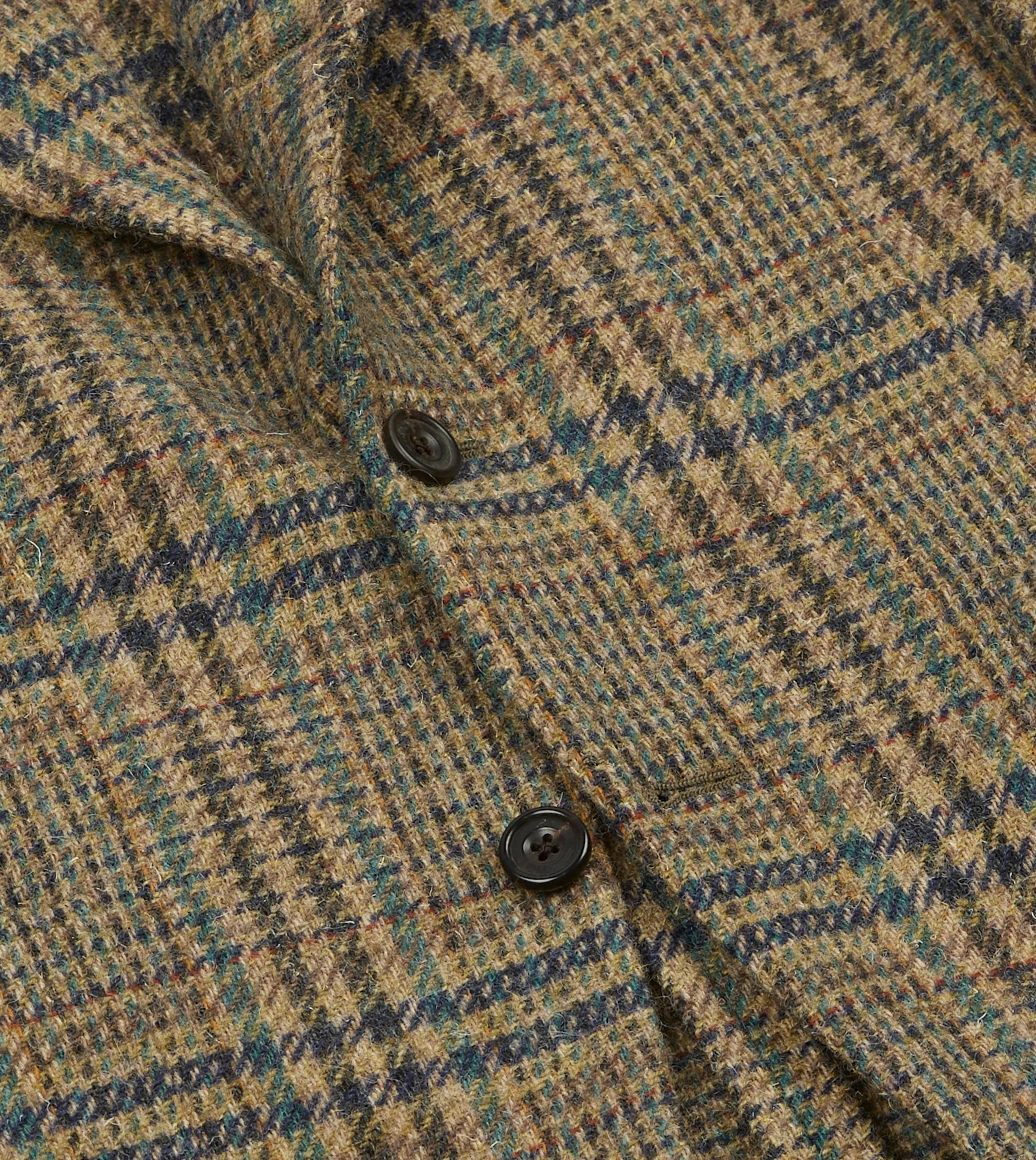 Brown and Teal Prince of Wales Check Tweed Blazer Sophisticated Look Sleek Professional