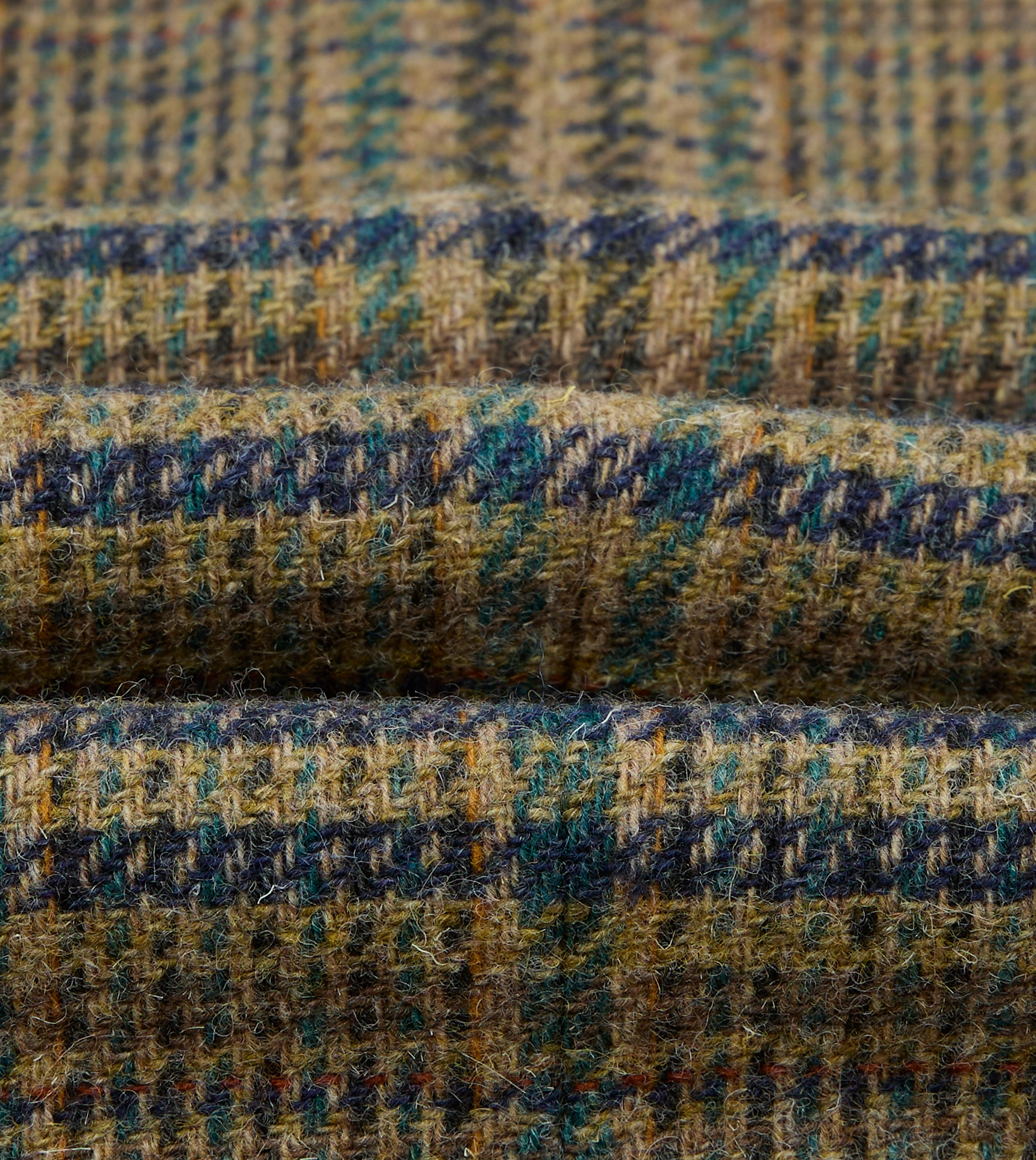 Brown and Teal Prince of Wales Check Tweed Blazer Luxury Fit