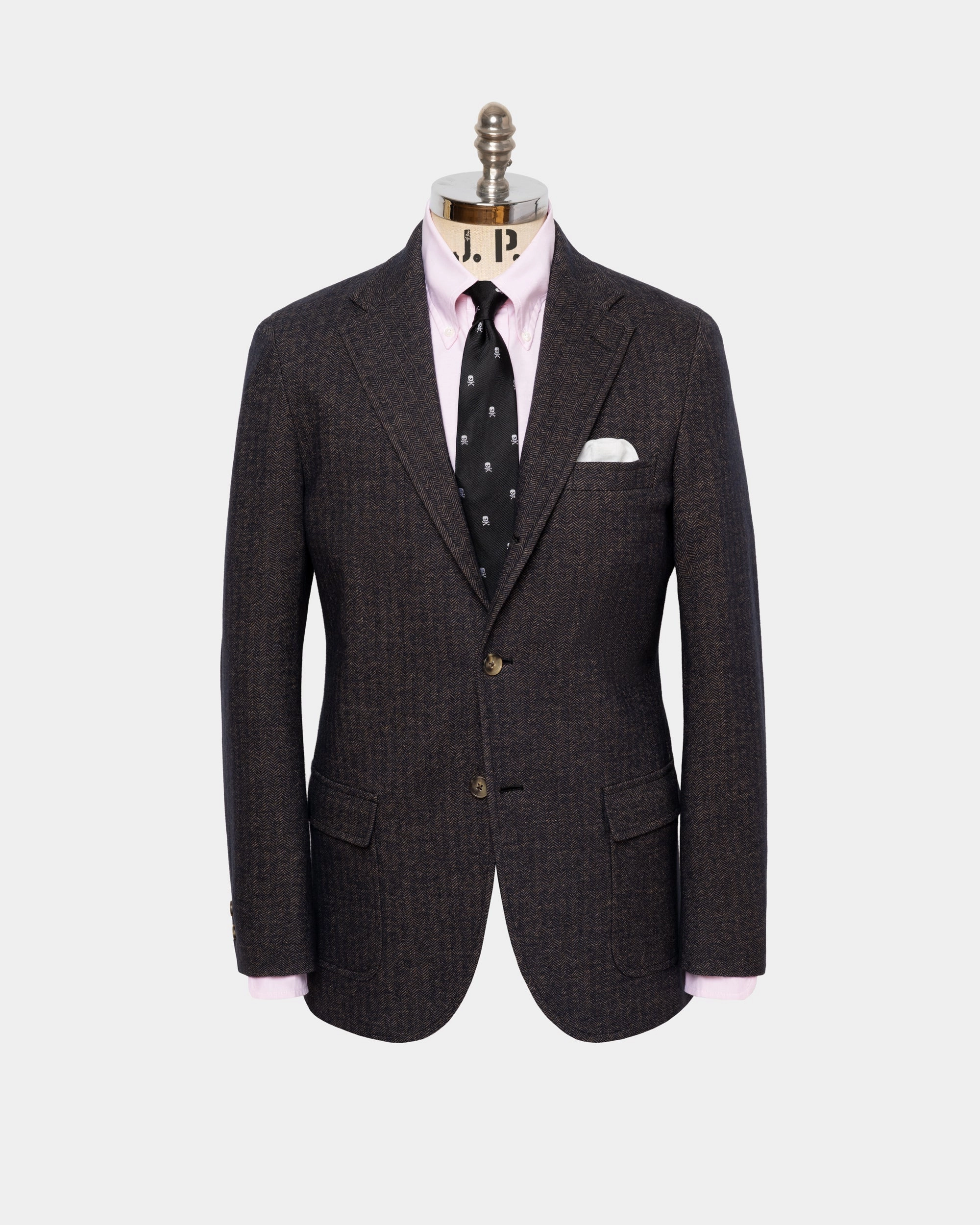 Seasonal Layering Timeless Work Look Brown Herringbone Knit Sport Coat