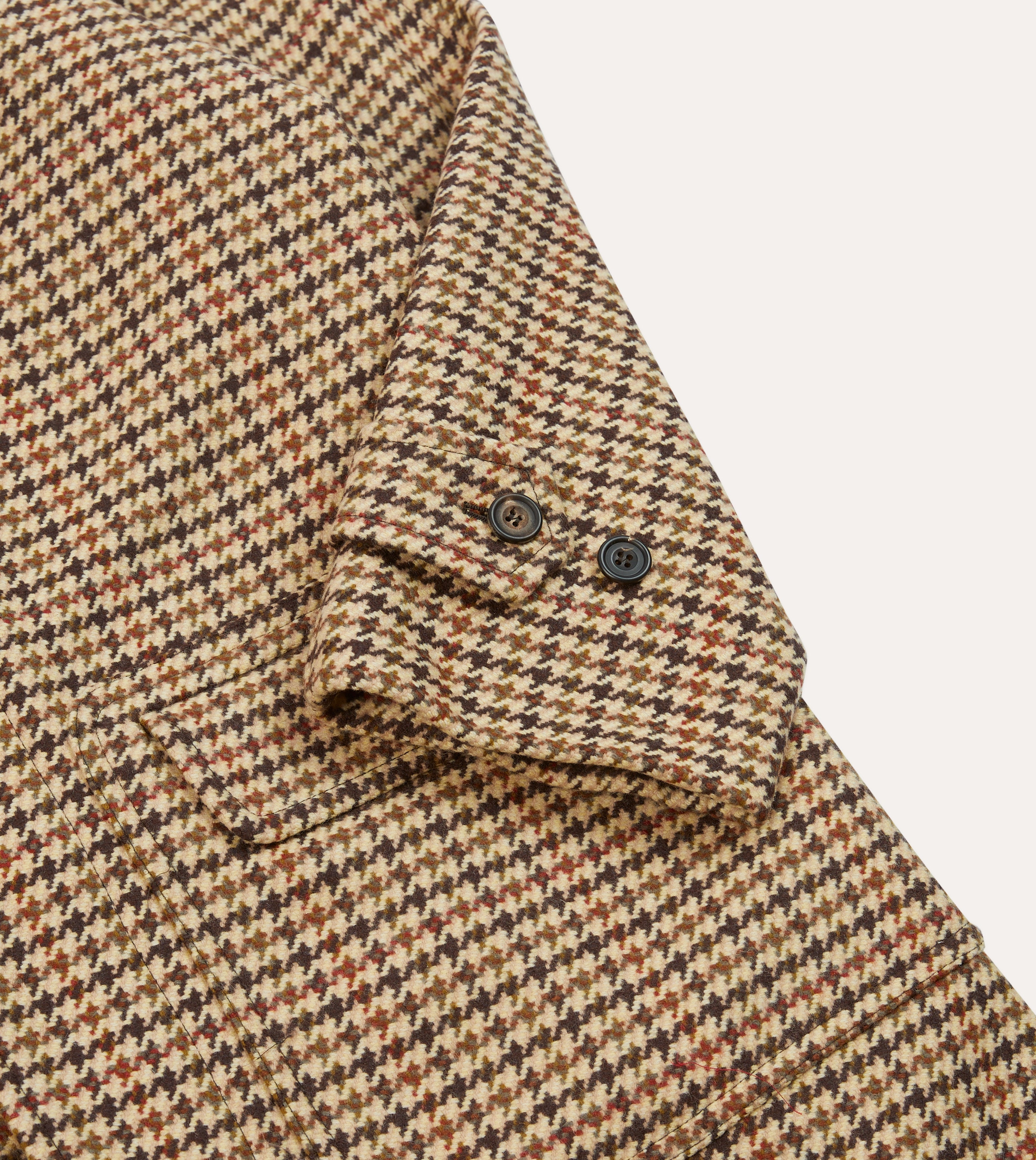 Evolve Moisture Wicking Lining Brown Houndstooth Check Wool Raglan Coat