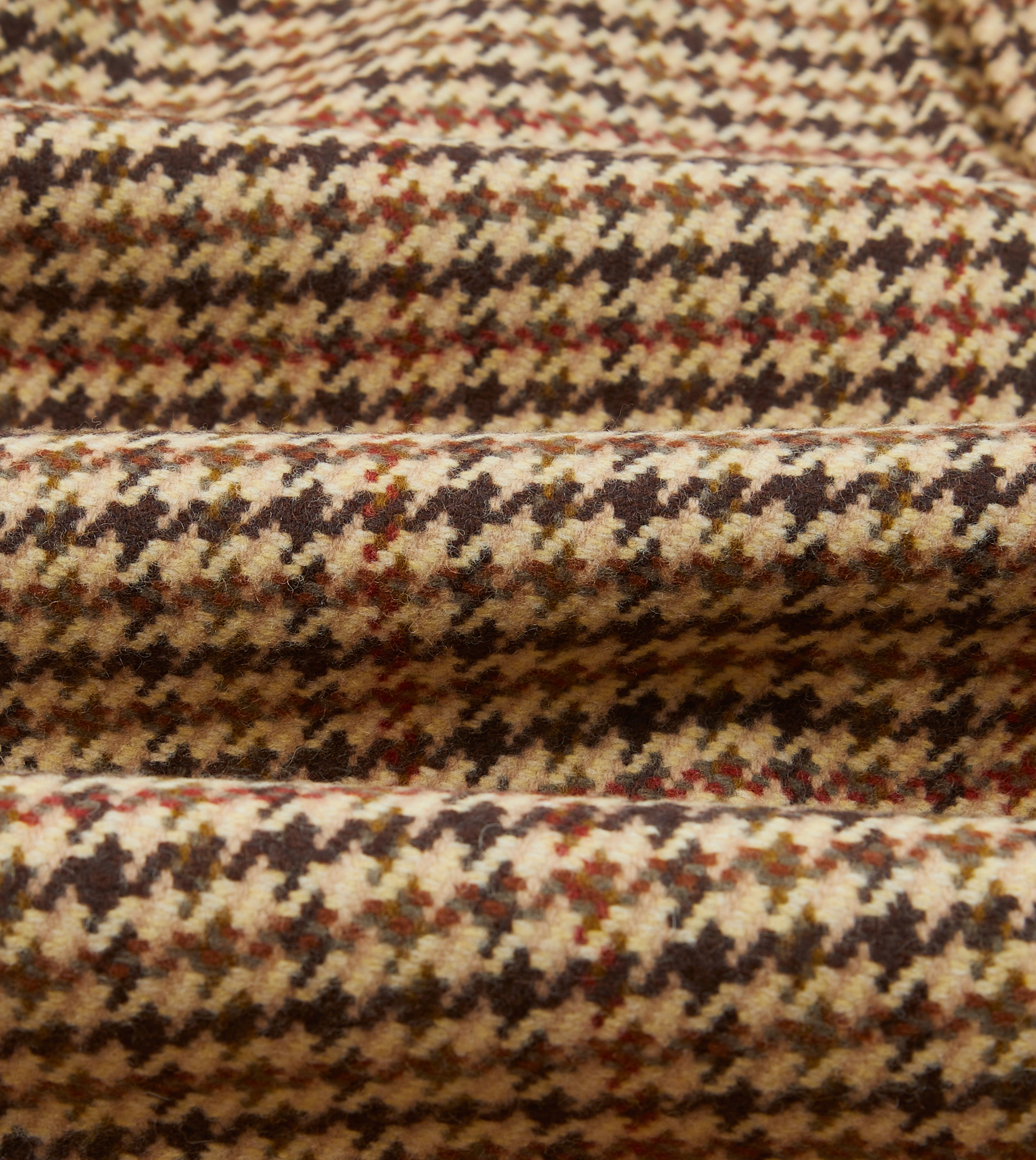 Brown Houndstooth Check Wool Raglan Coat Windbreaker Tech