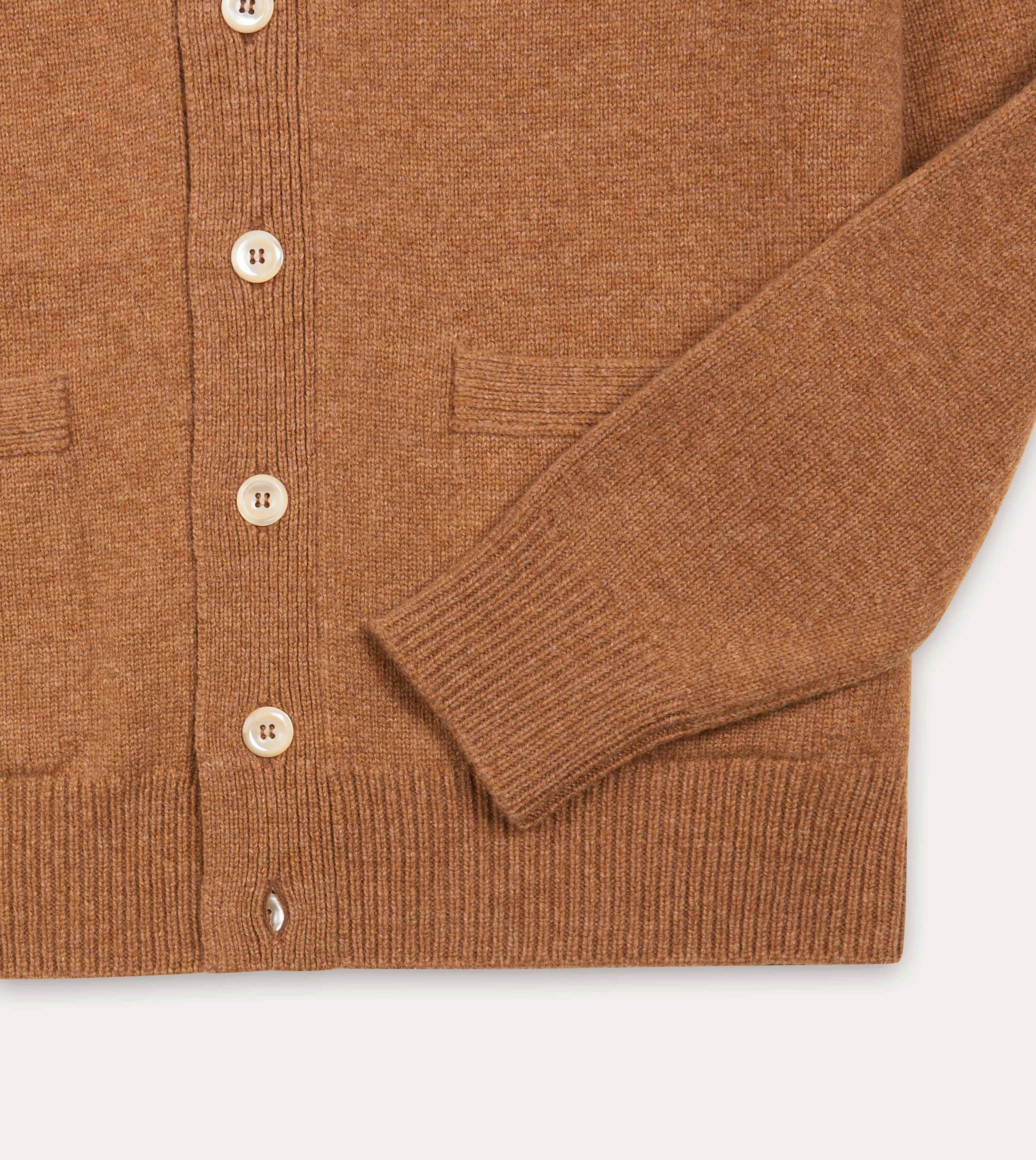 Eco Dyeing Method Brown Lambswool 6 Button Cardigan