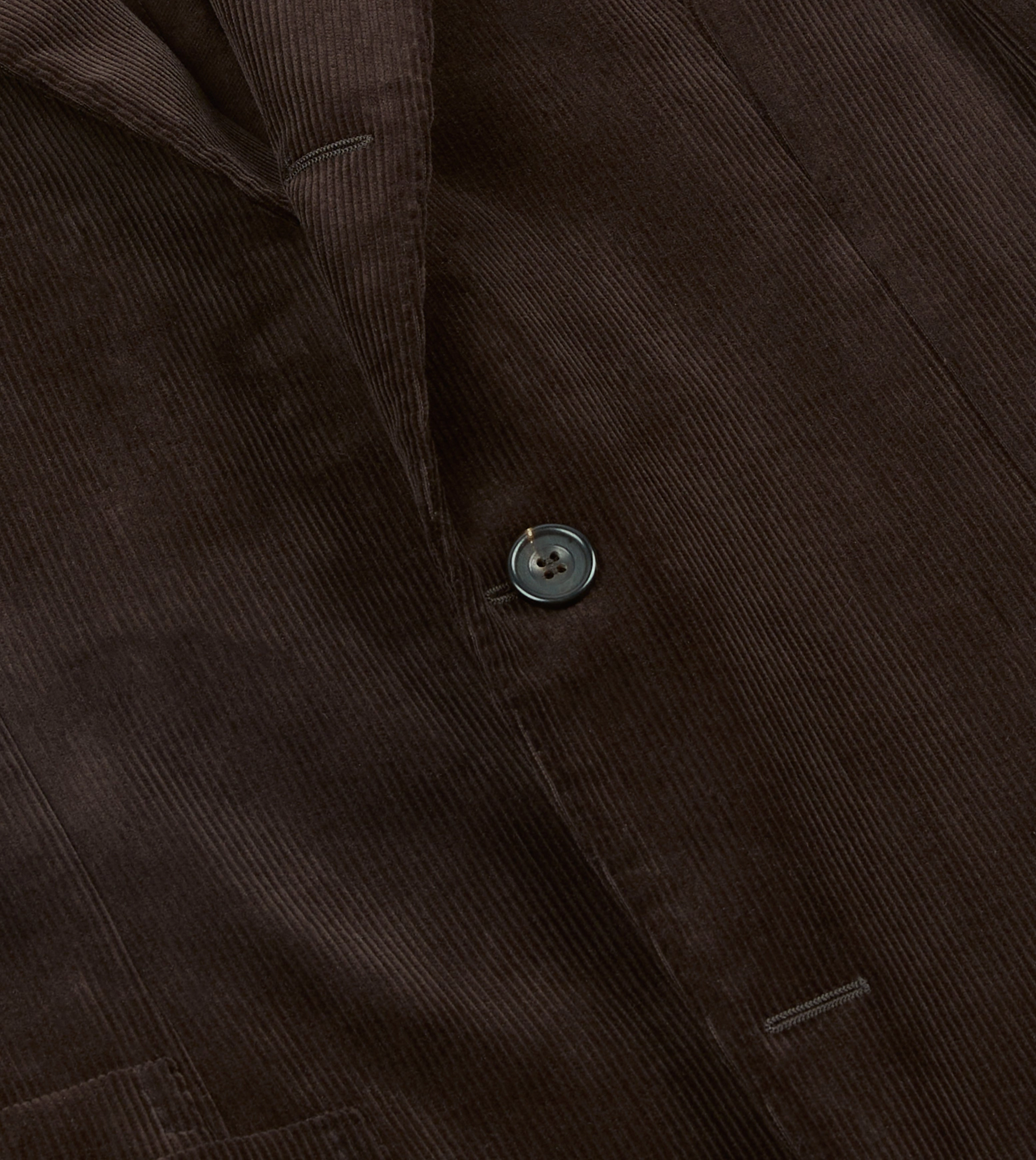 Sleek Layering Workwear Essential Brown Mid-Wale Cotton Corduroy Tailored Jacket
