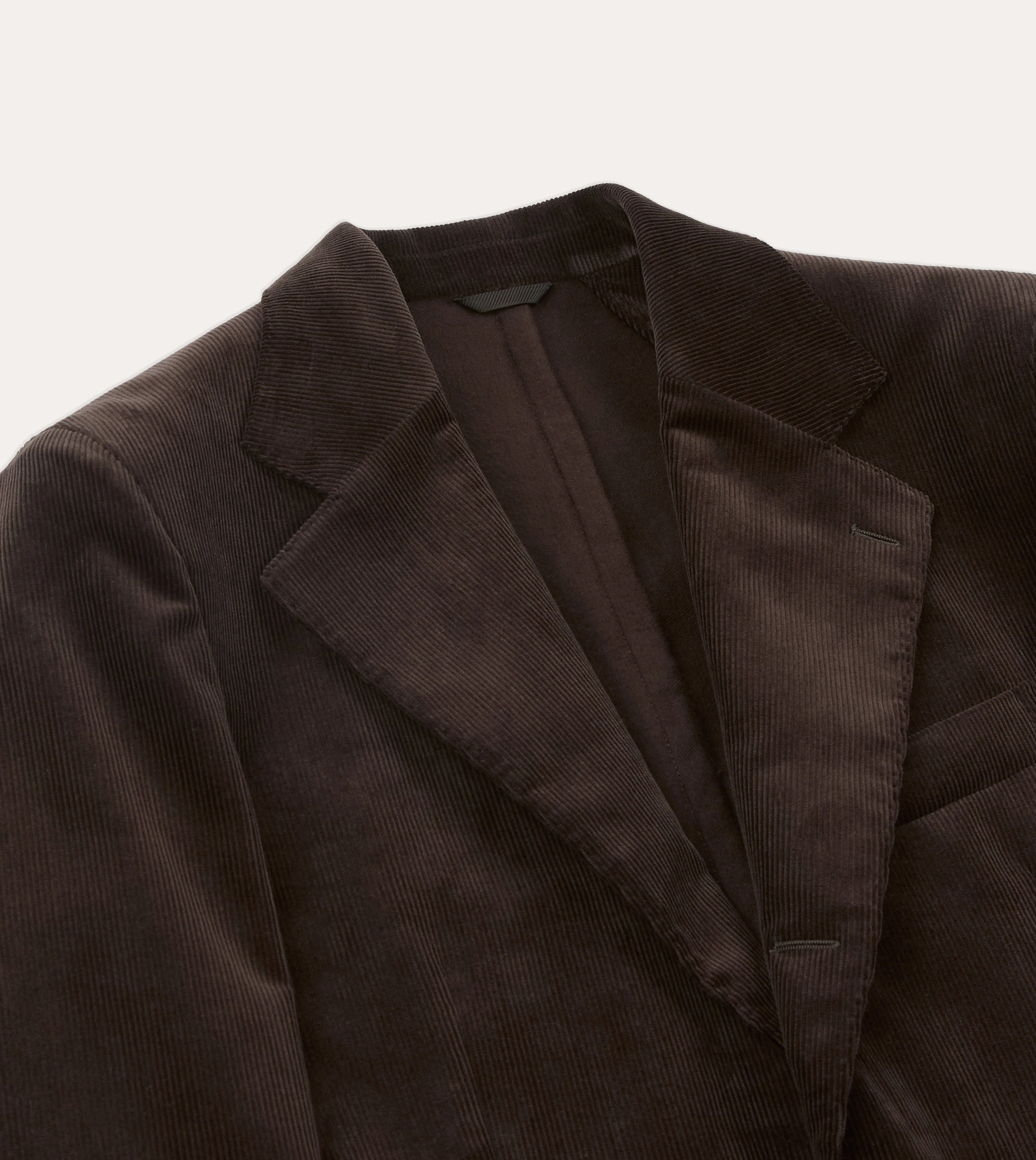 Brown Mid-Wale Cotton Corduroy Tailored Jacket Sharp Look