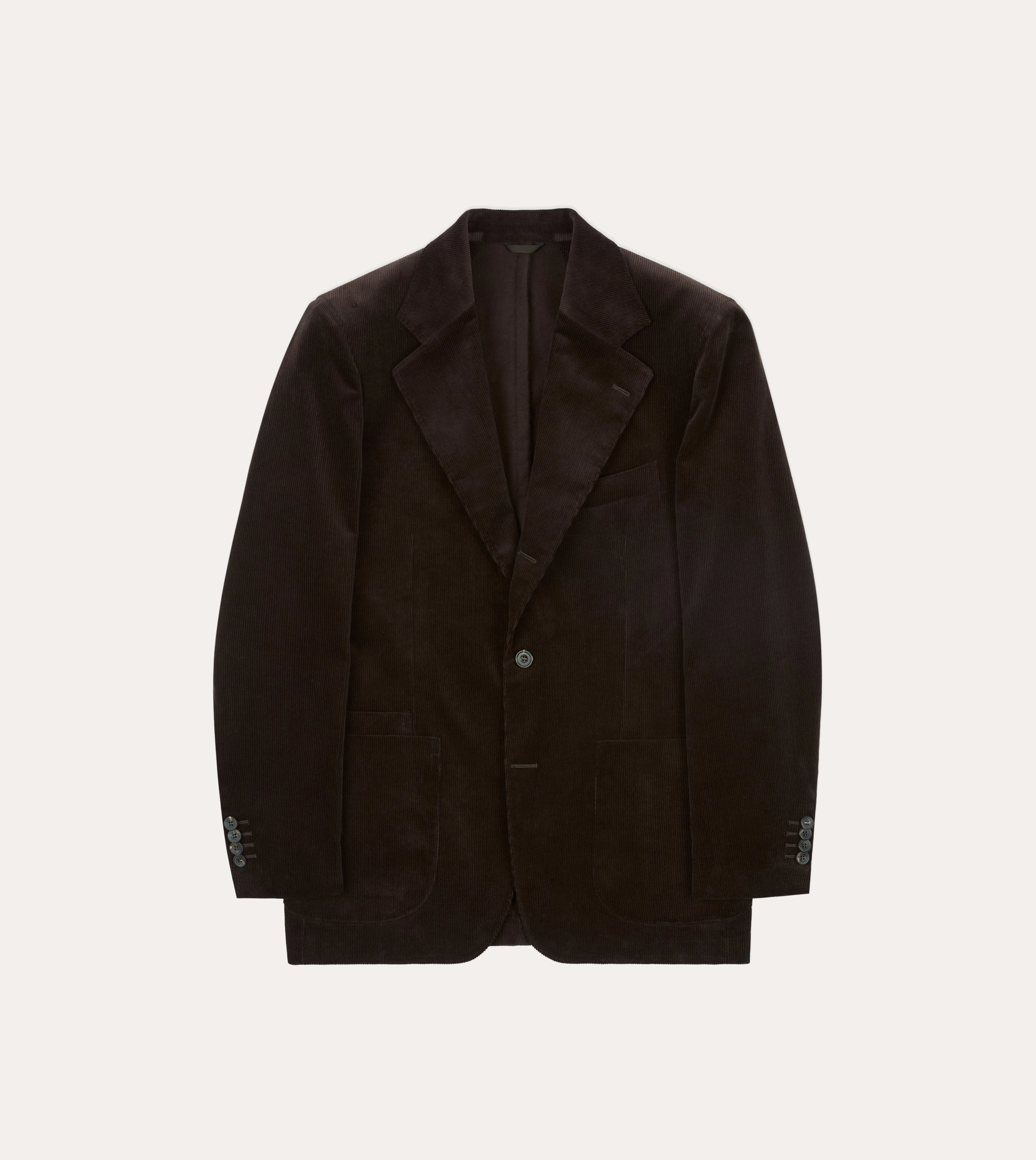 Brown Mid-Wale Cotton Corduroy Tailored Jacket refined design Sharp Style Fit