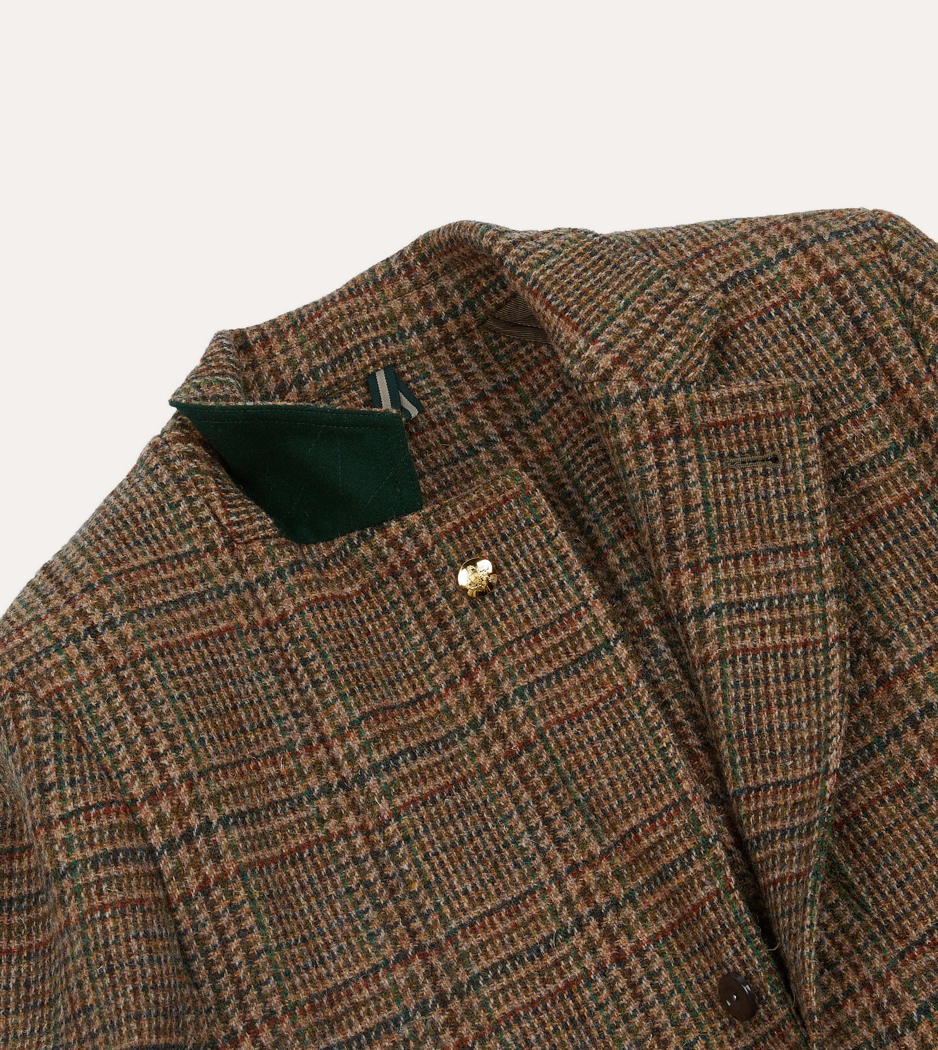 Sleek Tailored Brown Prince of Wales Check Harris Tweed Games Blazer Mk. VII