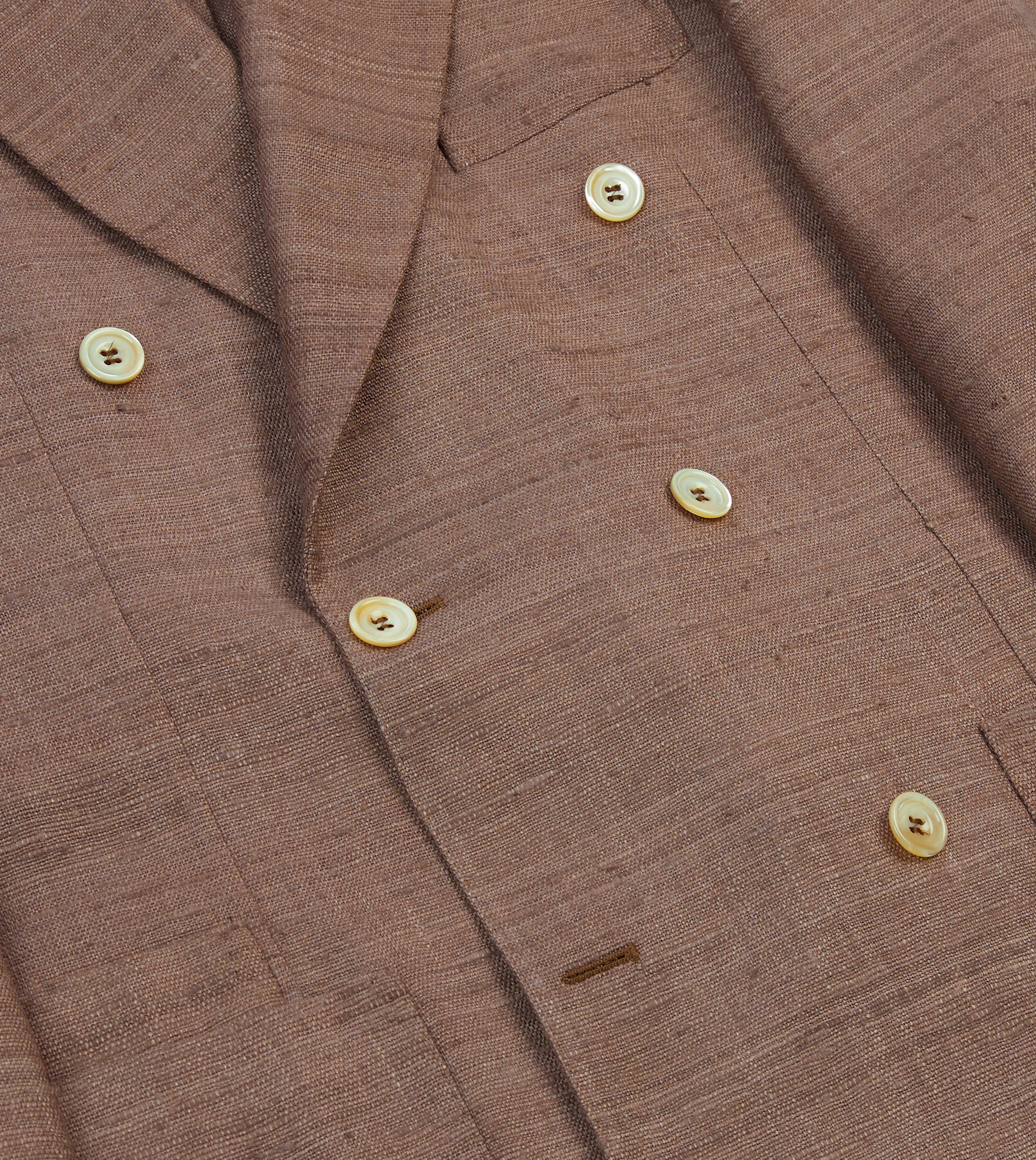 Smart Style Wear Chic and Polished Brown Tussah Silk Double-Breasted Tailored Jacket