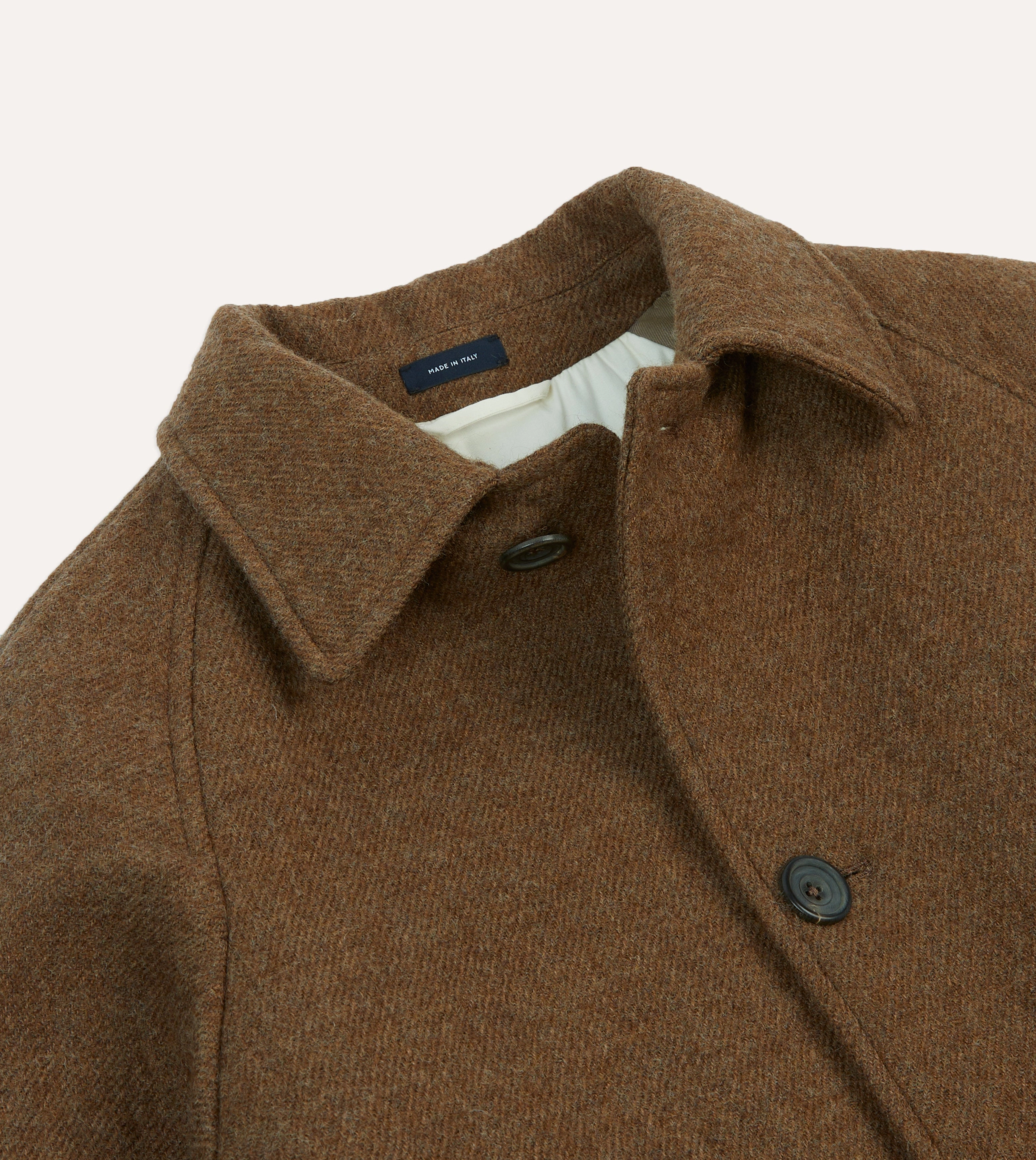 Flexible Shoulder Panels Seasonal Style Brown Wool Car Coat