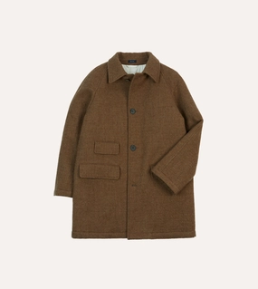 Brown Wool Car Coat Flexible Layer nylon