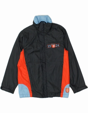 BRUGI Boys Hooded Rain Jacket 9-10 Years Black Colourblock Polyamide All-Purpose Jacket Simple Look