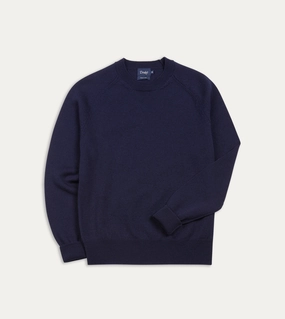 Navy Merino Crew Neck Jumper Hypoallergenic Fibers Neutral Tone Colorfast Guide