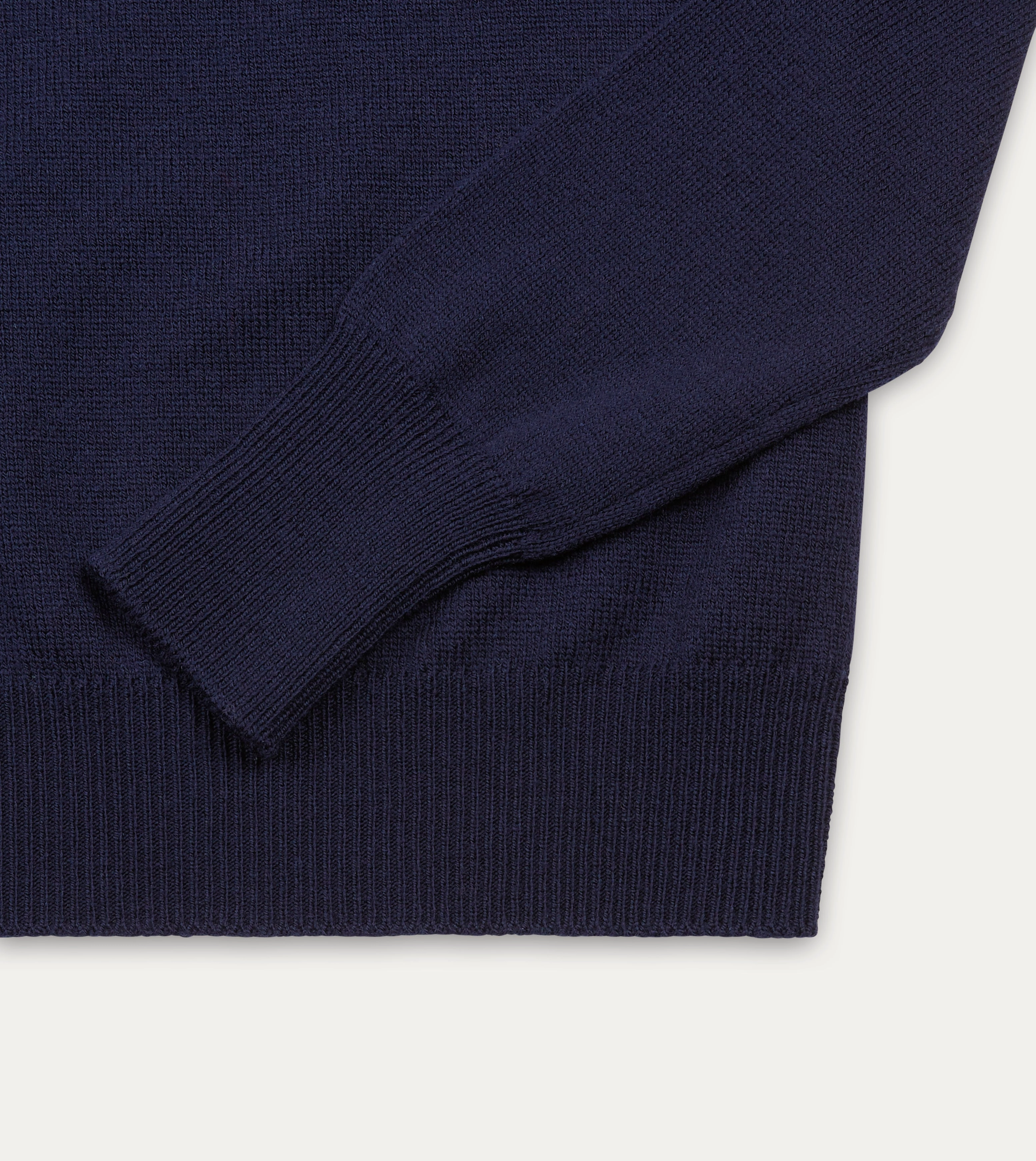 Bonded Hem Technology Navy Merino Crew Neck Jumper