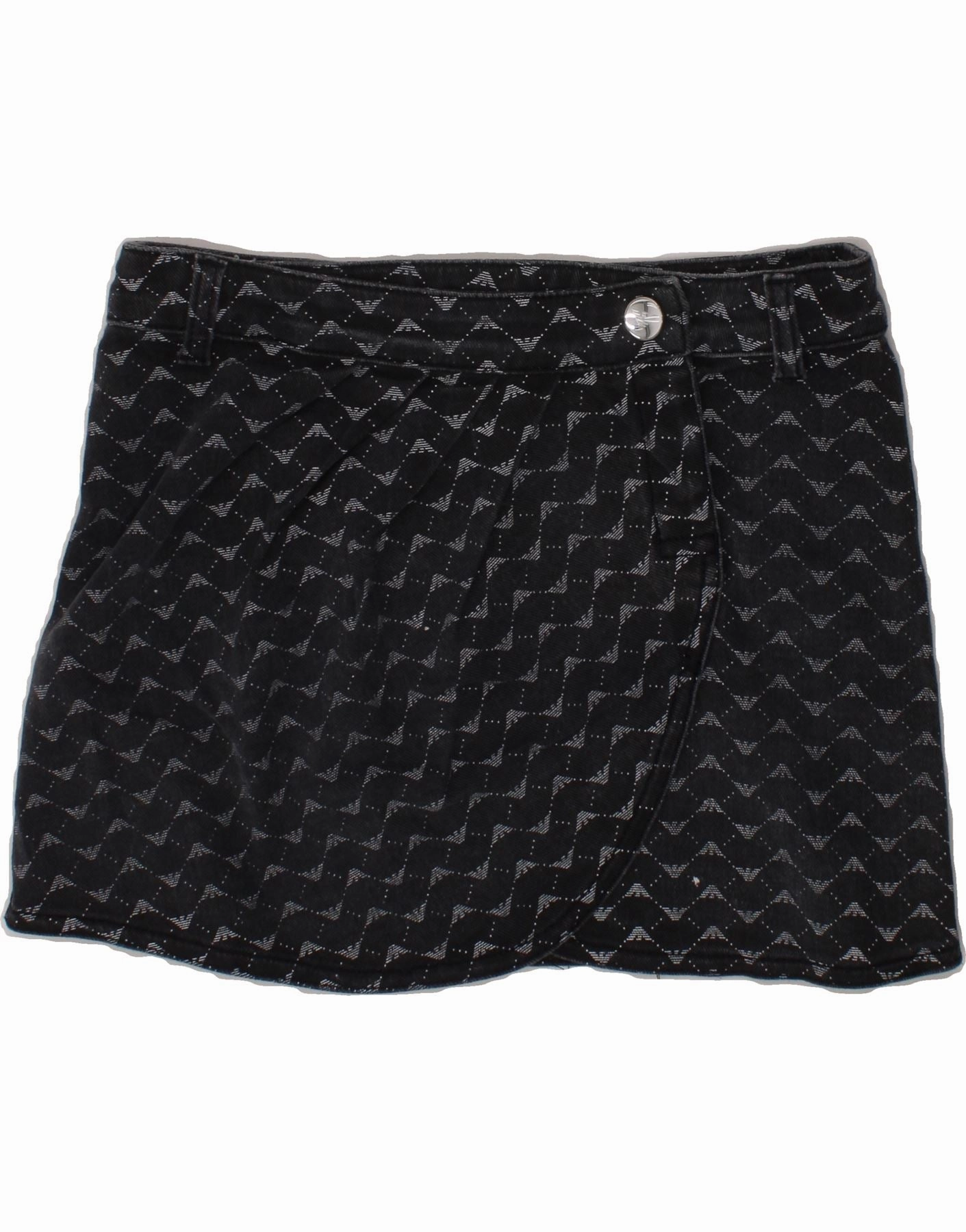 ARMANI JUNIOR Girls Abstract Pattern Corduroy Skirt 7-8 Years W26 Grey Timeless Design Soft Material