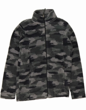 Slim-fit COLUMBIA Boys Fleece Jacket 14-15 Years Large Grey Camouflage Polyester