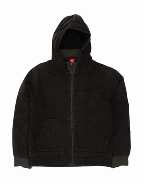 QUIKSILVER Boys Hooded Bomber Jacket 11-12 Years Black Weather Fit